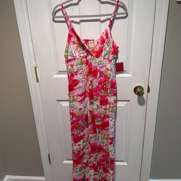 Mossimo Supply Co. Dresses & Skirts - NWT Mossimo Hawaiian Maxi Pink Dress Trees Pineapples - Size XL